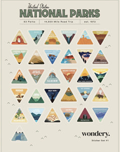 Parks of The USA Sticker Sheets | Wondery